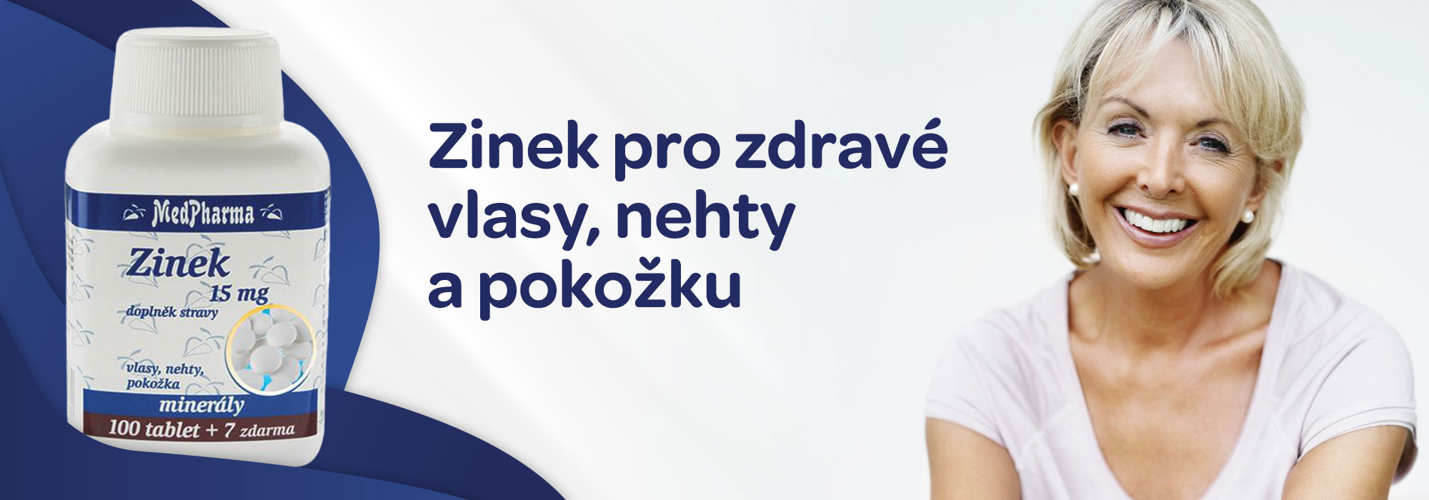 Zinek , 15mg, medpharma, pro zdravé nehty, vlasy, pokožku, pro plodnost a reprodukci