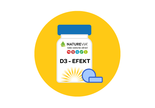 Naturevia, vitamin D3, Podporuje správnou funkci imunitního systému, Vhodný pro seniory, lidi se slabou imunitou, podporuje správnou funkci svalů. , Pomáhá zachovat zdravé kosti a zuby, Přispívá ke správné činnosti svalů, Extra síla multifunkčního vitaminu D v jedné tabletě.