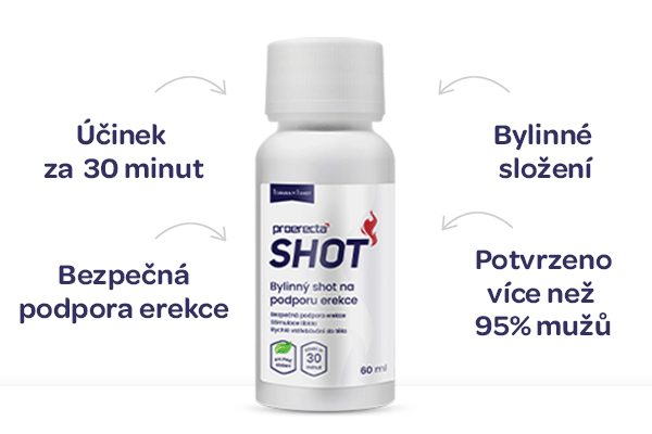 Poerecta, proerecta shot, podpora erekce, účinek za 30 minut, bylinná směs, bezpečná podpora erekce