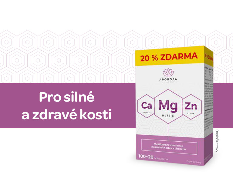 banner, vápník hořčík, zinek, zdravé kosti, zuby, doplněk stravy