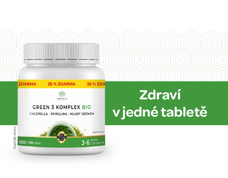 chlorella, spirulina, mladý ječmen, zelený ječmen