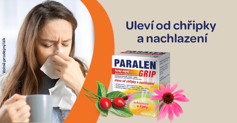 Paralen Grip horký nápoj Echinacea a šípky