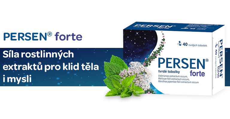 Persen forte, psychovegetativní poruchy, nespavost, nervozita, deprese, strach, neklid, únava, rostliný extrakt