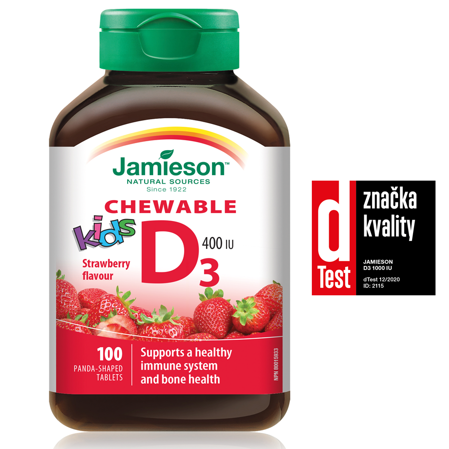 Jamieson Vitamín D3 Kids 400 IU tablety