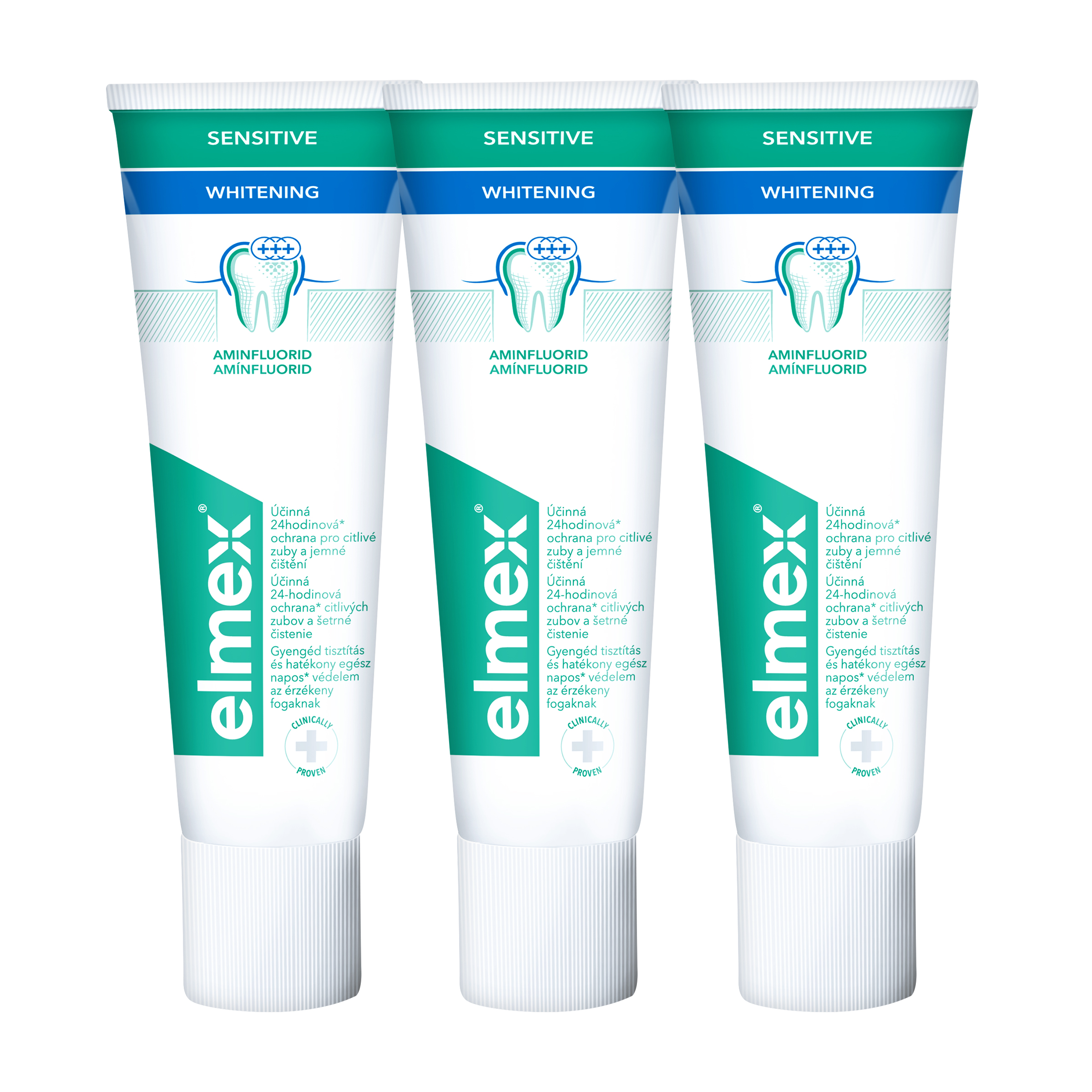 Benefity elmex Sensitive Whitening zubní pasty