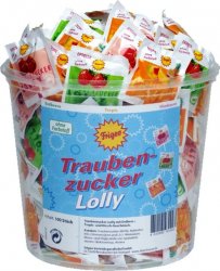 Traubenzucker Lolly lízátka z hroznového cukru 100ks