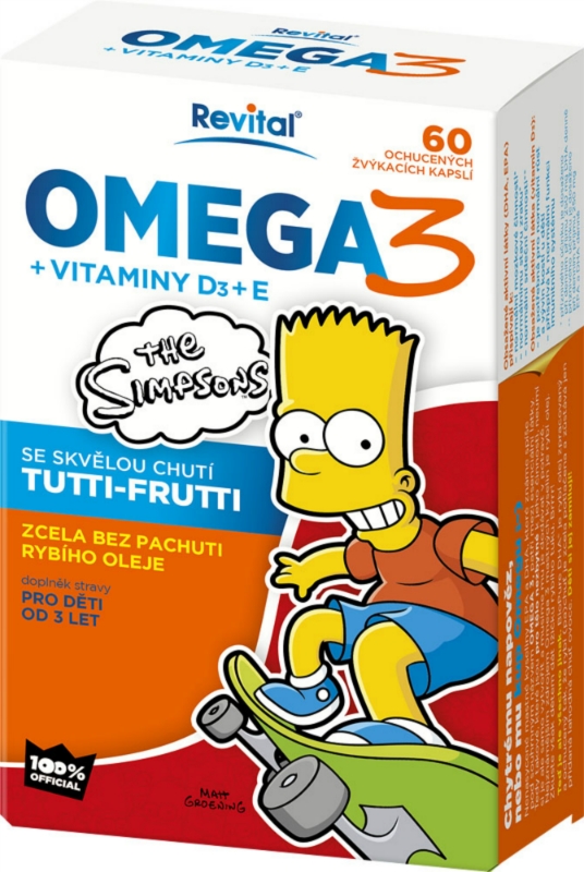 Revital The Simpsons Omega 3 + Vitaminy D a E 60 kapslí