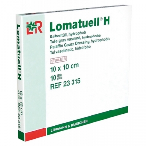 Fotografie Tyl mastný Lomatuell H 10x10cm sterilní 10ks
