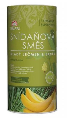 BIO Snídaňová směs mladý ječmen-banán 800g