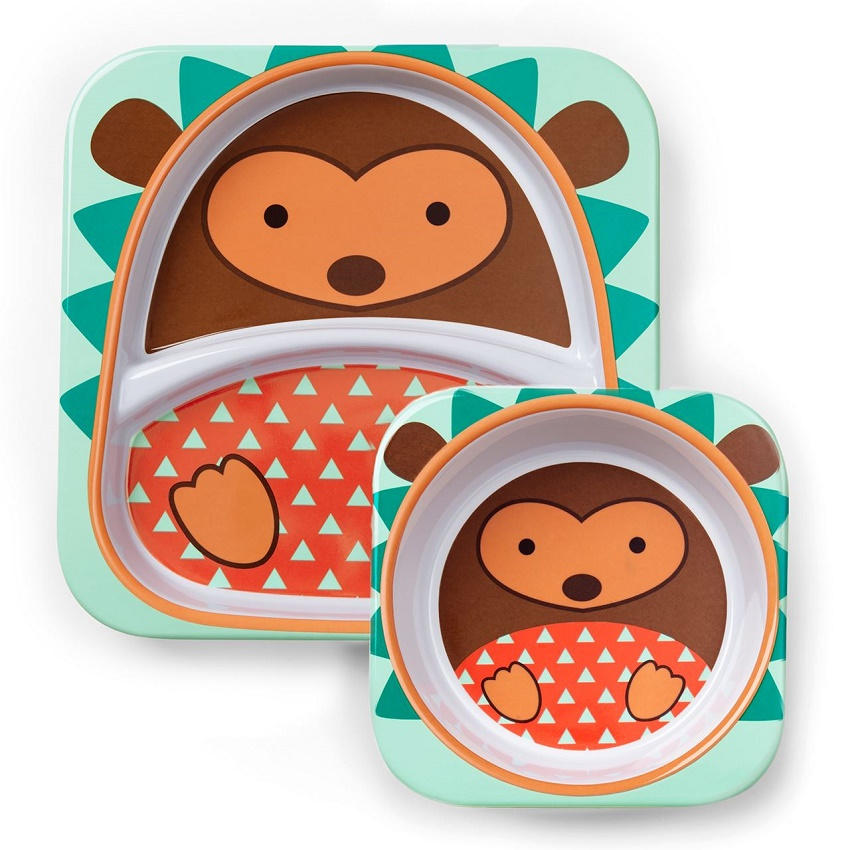 SKIP HOP Zoo Jídelní set/miska,talířek Ježek