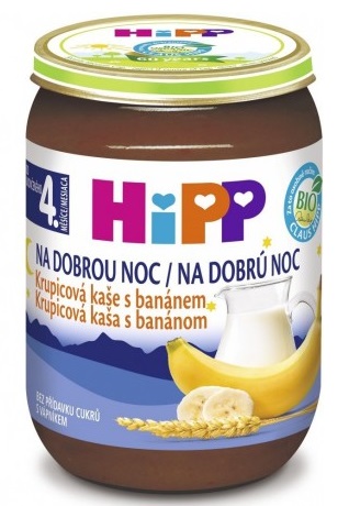 HiPP BIO Kaše na dobrou noc krupicová s banánem 190g