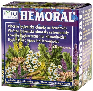 Fytopharma Hemoral vlhčené hygienické ubrousky na hemoroidy 20ks