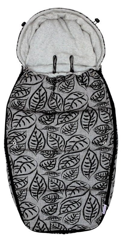 Dooky Footmuff Fusak vel. L Grey Leaves DeLuxe