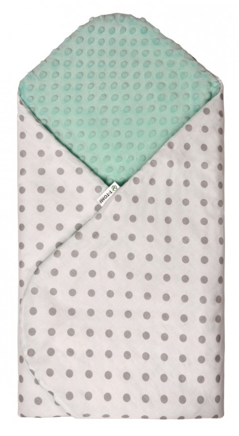 Rychlozavinovačka MINKY, white - green / grey dots