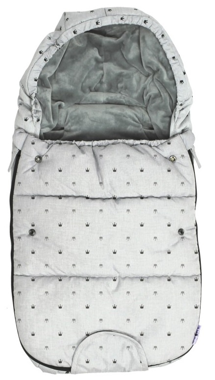 Dooky Footmuff Fusak vel. S Light grey crowns DeLuxe