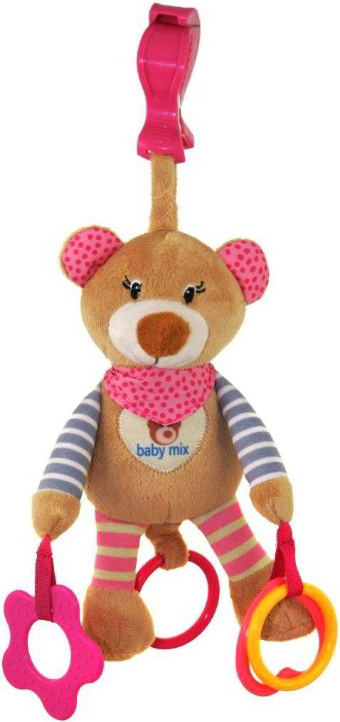 Plyšová hračka s vibrací Baby Mix medvídek růžový
