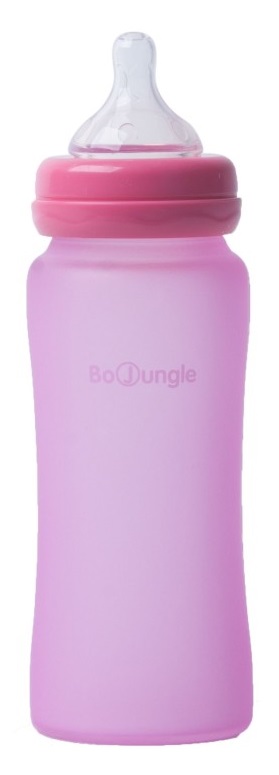 Bo Jungle skleněná láhev s úchyty B-Thermo 300ml Pink