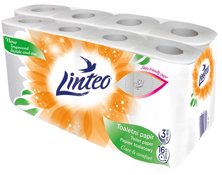 Linteo Toaletní papír 3-vrstvý bílý 16 rolí
