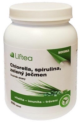Liftea Chlorella/Spirulina/Zelený ječmen 250 tablet