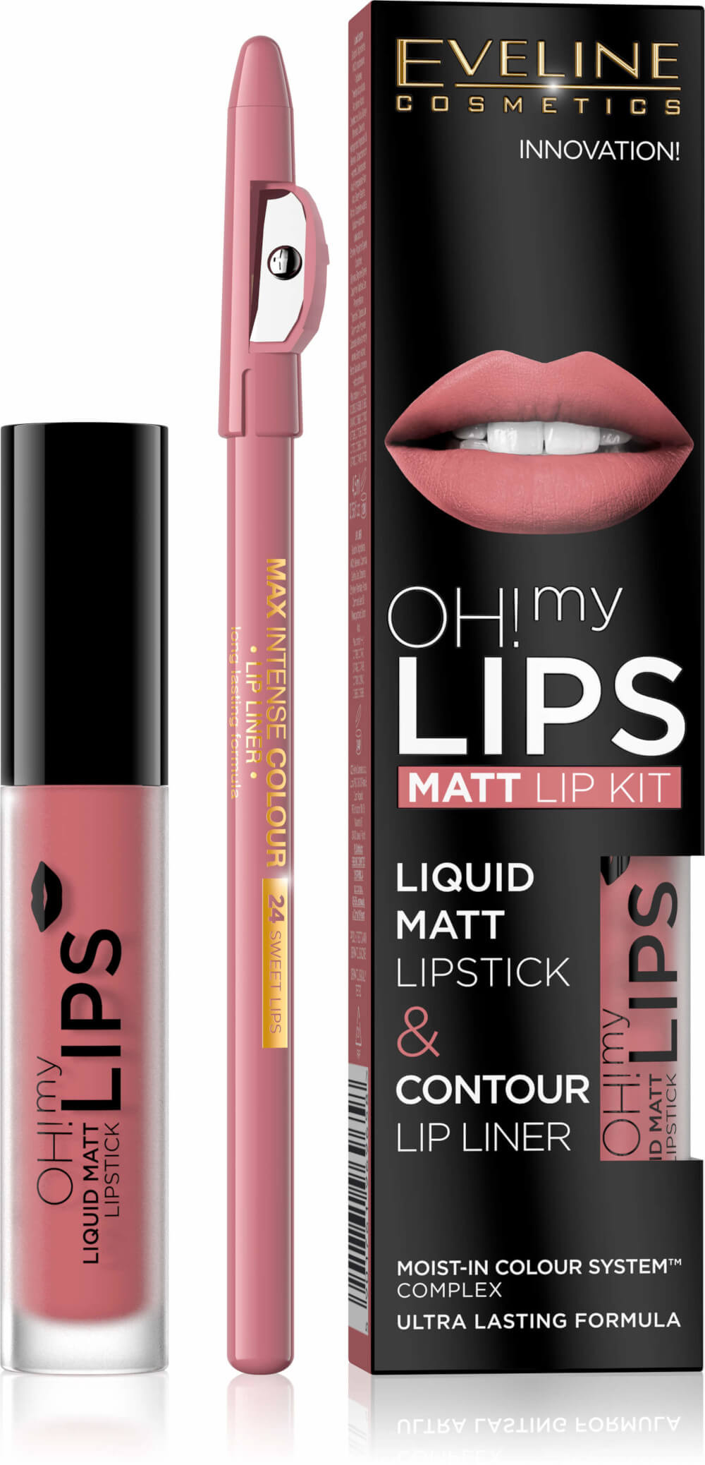 Eveline Oh my lips - lesk + konturovací tužka - 07 Baby nude