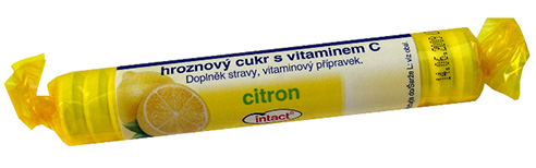 Intact hroznový cukr s vitamín C citrón 40g