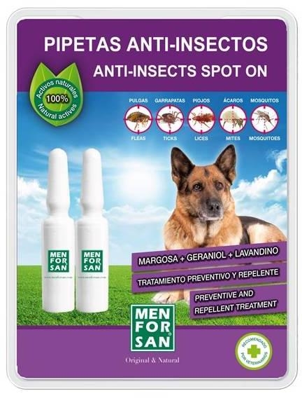 Menforsan Antiparazitní pipety proti blechám a klíšťatům pro psy 2x1,5ml