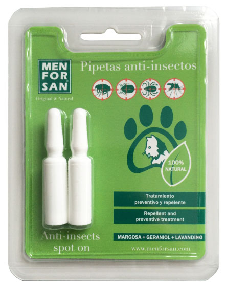 Menforsan Antiparazitní pipety proti blechám a klíšťatům pro kočky 2x1,5ml