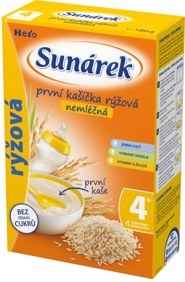 Sunárek První kašička rýžová nemléčná 180g
