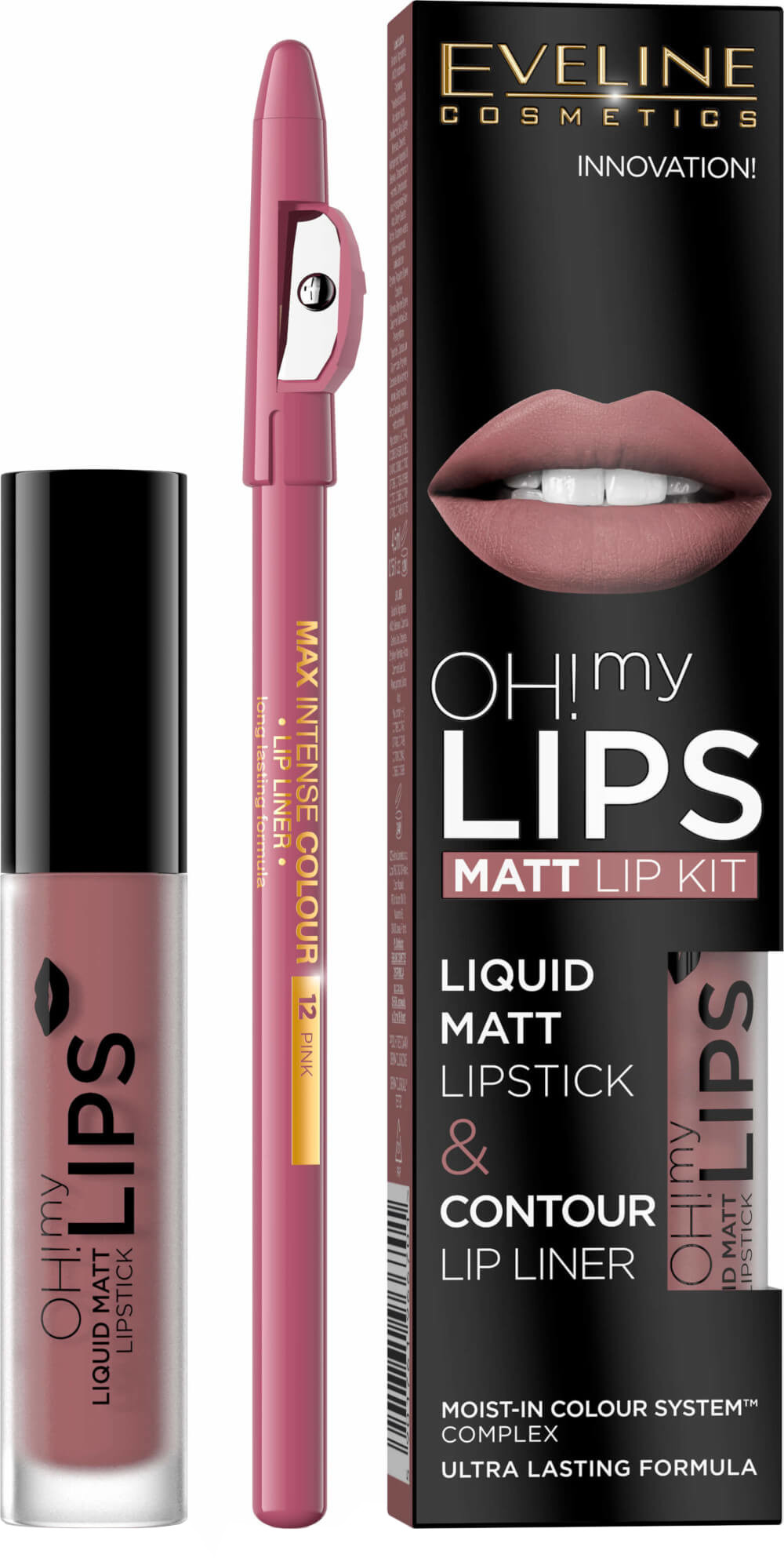Eveline Oh my lips lesk + konturovací tužka 04 Sweet lips