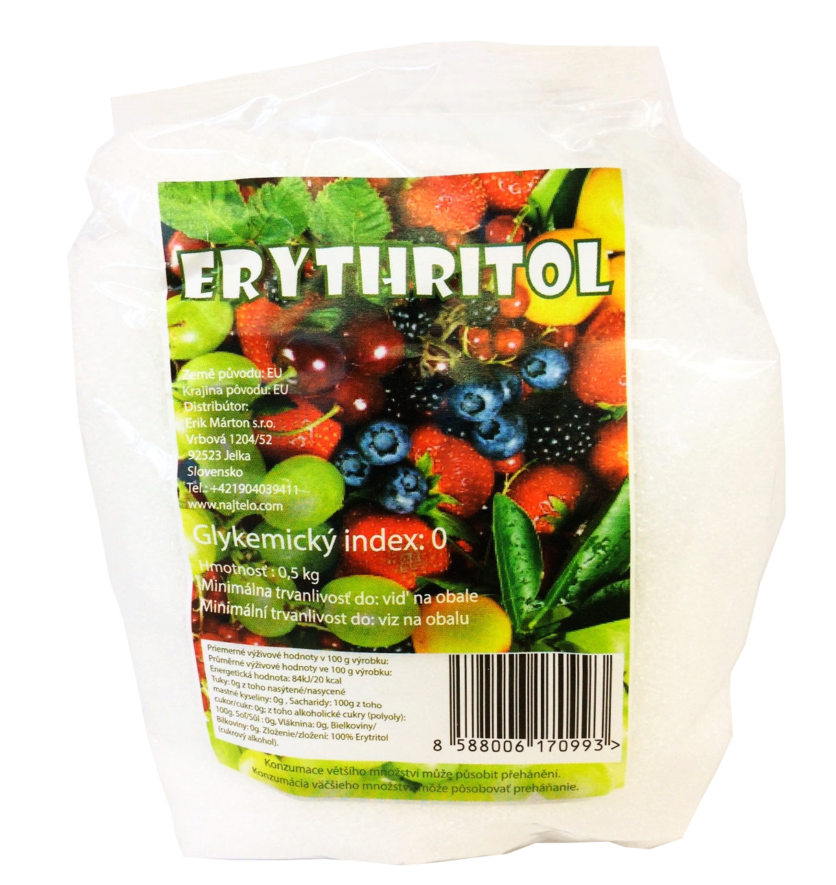 Eryhtritol ovocný cukr 500g