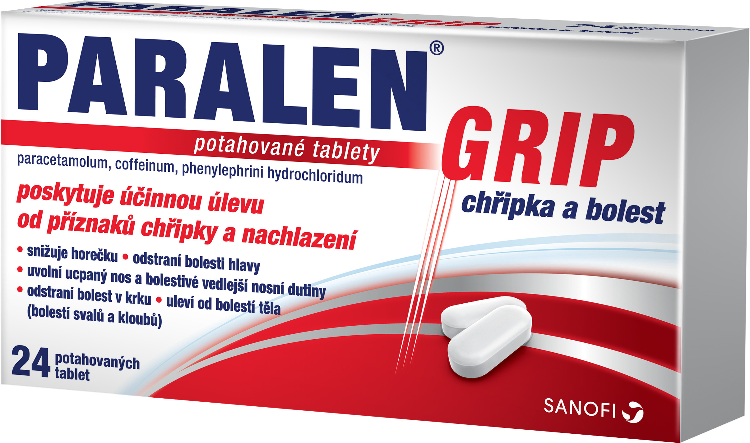 Paralen® Grip Chřipka a bolest 24 potahovaných tablet