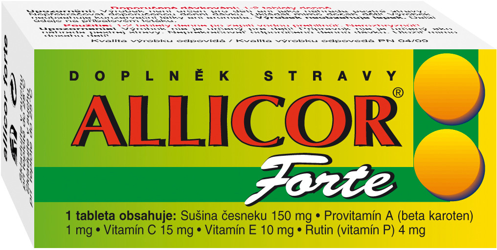 Allicor Forte česnek +C+E+P+BETA 60 tablet