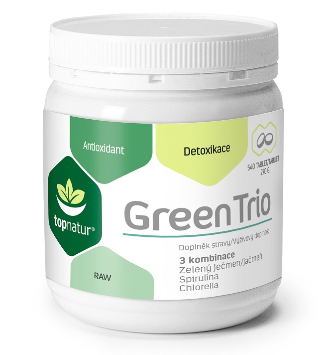 Topnatur Green Trio Chlorella+Spirulina+Zelený ječmen 540 tablet