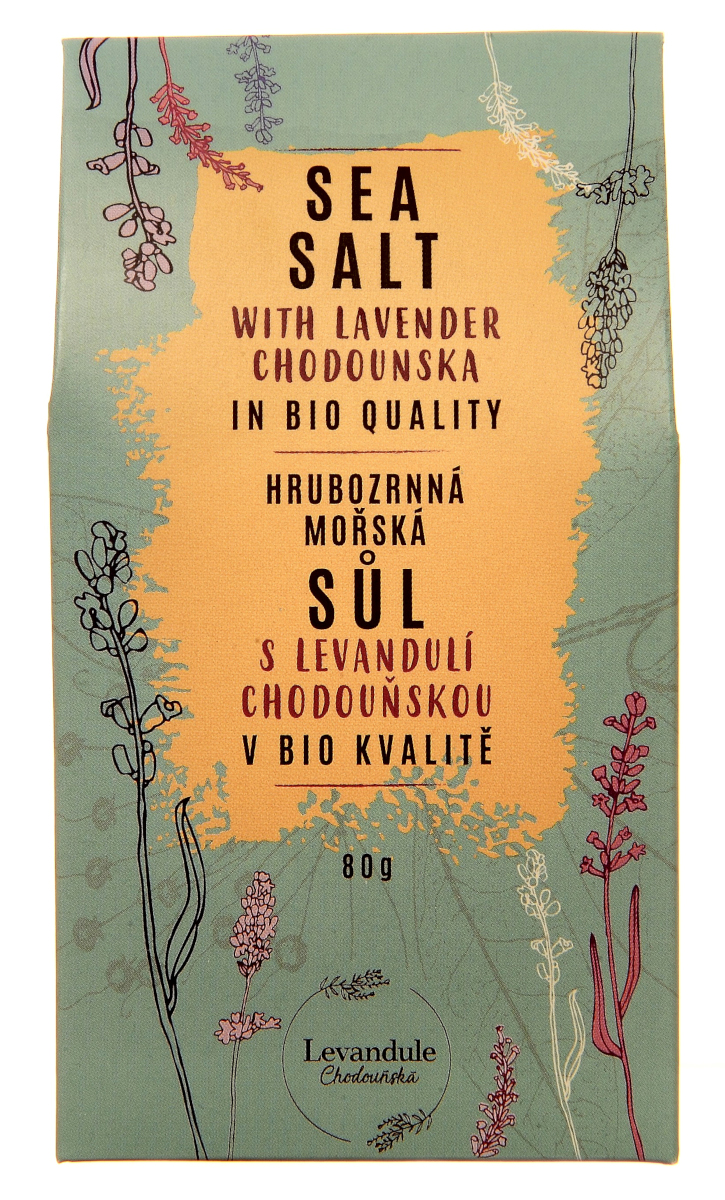 Hrubozrnná mořská sůl s Levandulí Chodouňskou v BIO kvalitě 80g