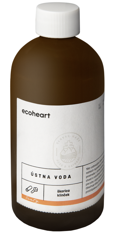 Ecoheart Ústní voda Hřebíček a skořice ve skleněné lahvi 300ml