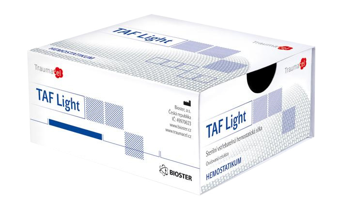 Fotografie PROSTŘEDEK HEMOSTATICKÝ - TRAUMACEL TAF LIGHT (POKRYTÍ 37,5 CM2) STERILNÍ VSTŘEBATELNÁ SÍŤKA 7,5 - II.jakost