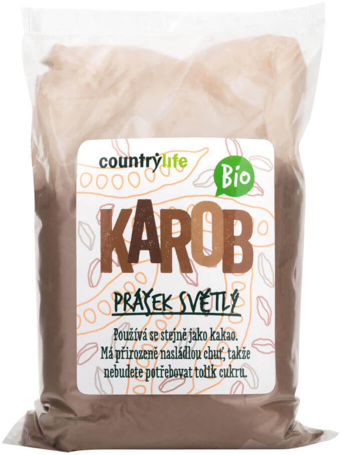 Country Life Karobový prášek světlý BIO 500g