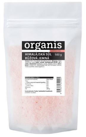 Organis Himalájská sůl růžová jemná 500g