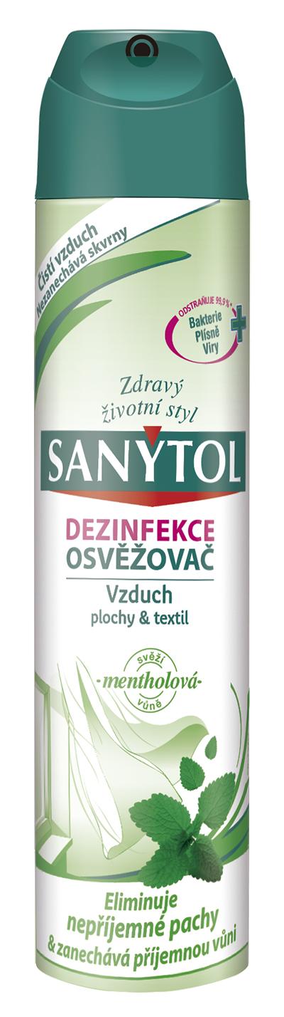 Sanytol Dezinfekční osvěžovač vzduchu, povrchů a textilií s mátovou vůní 300ml