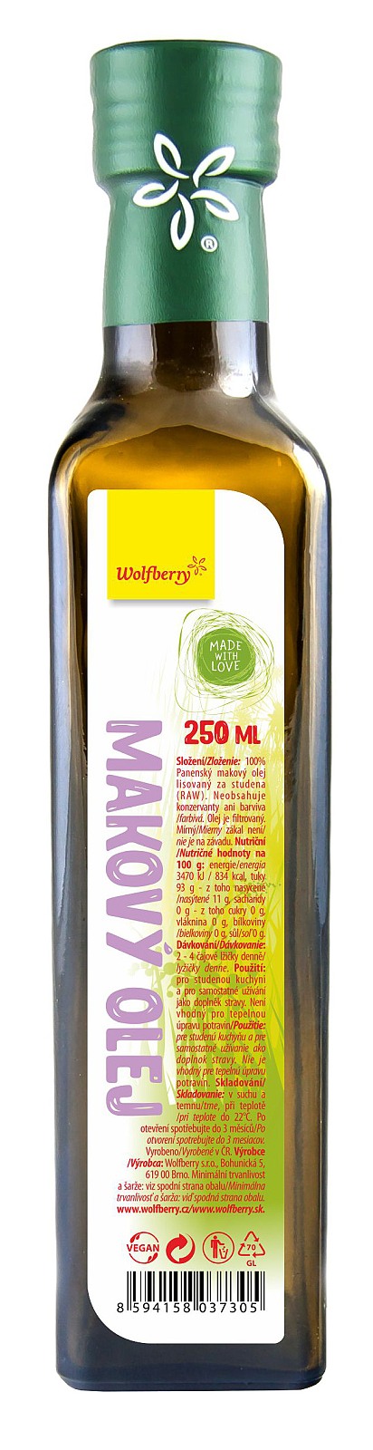 Wolfberry Makový olej 250ml