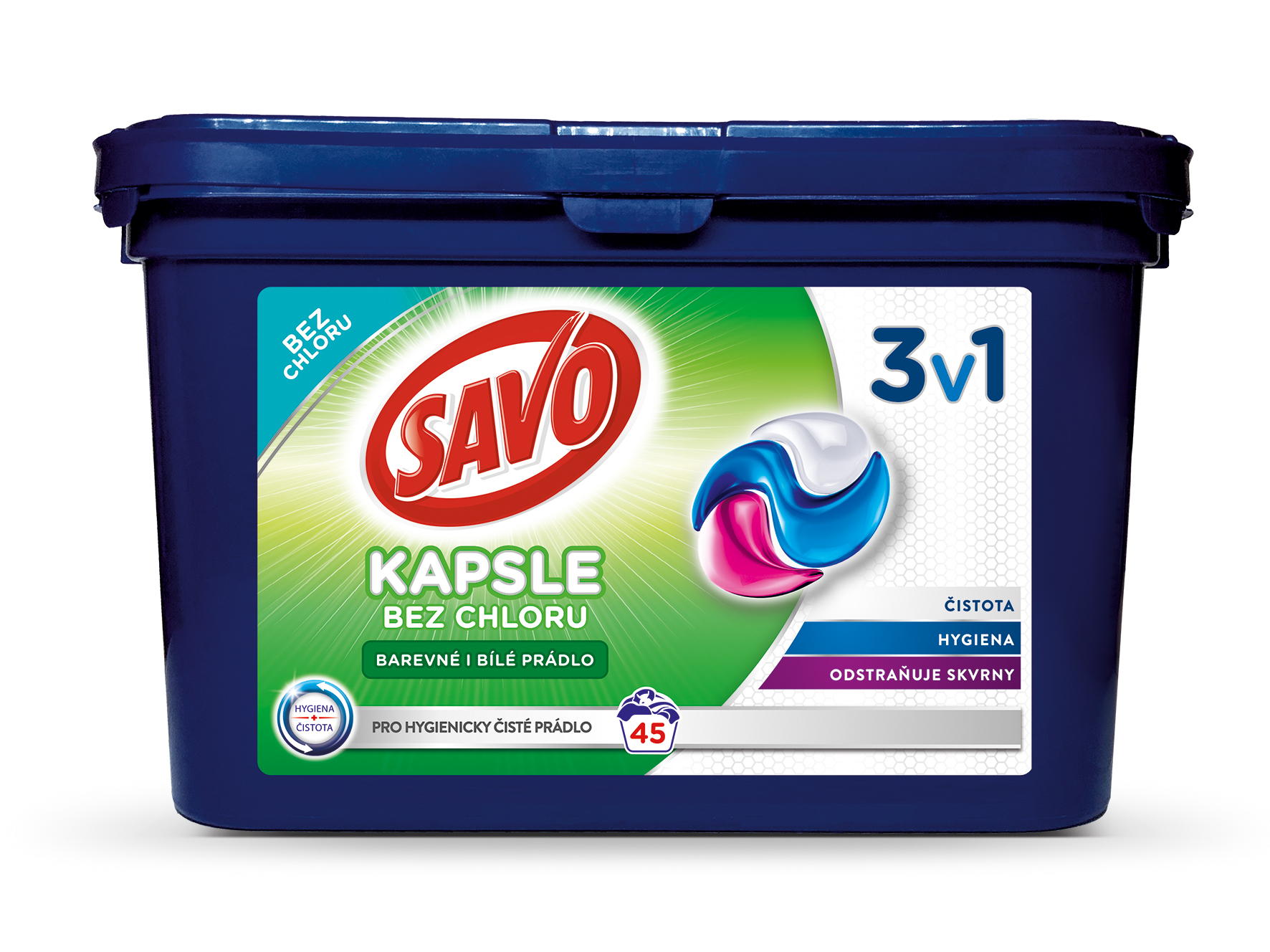 SAVO prací kapsle na barevné i bílé prádlo 45w