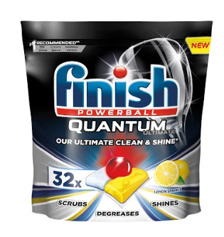 Finish Quantum Ultimate Lemon Sparkle - kapsle do myčky nádobí 32ks