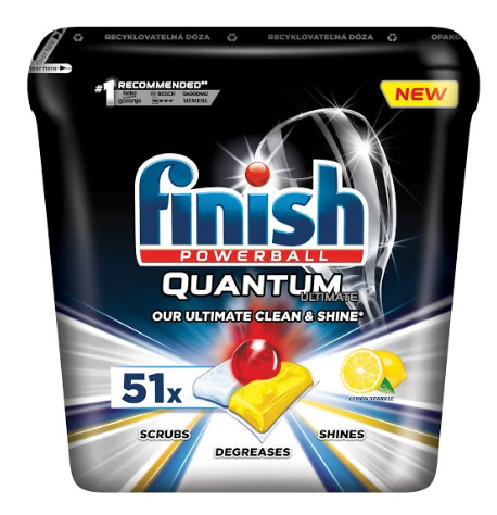 Finish Quantum Ultimate Lemon Sparkle - kapsle do myčky nádobí 51ks