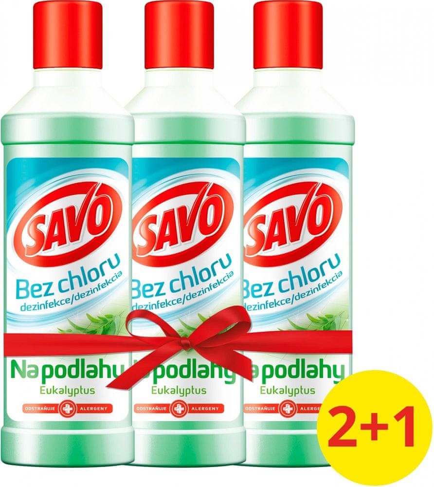 Savo Na podlahy Eukalyptus dezinfekční přípravek bez chloru 3x1l