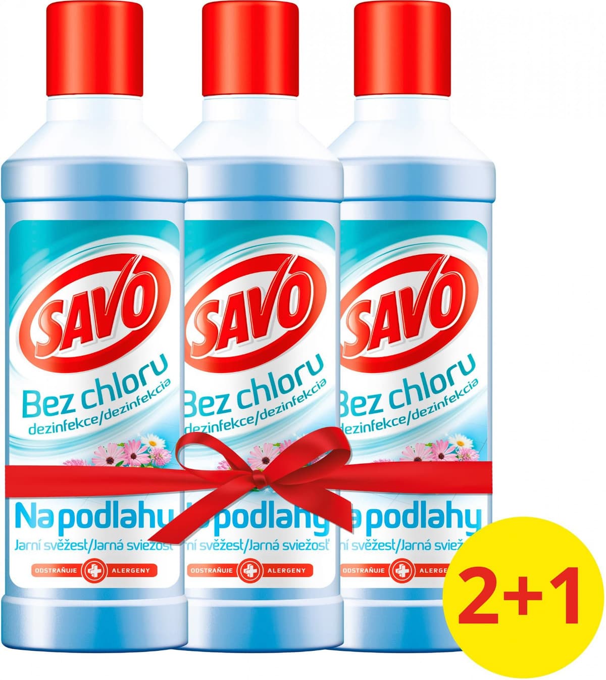Savo Na podlahy Jasní svěžest dezinfekční přípravek bez chloru 3x1l