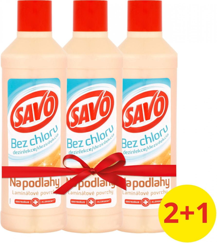 Savo Na podlahy Laminátové povrchy dezinfekční přípravek bez chloru 3x1l