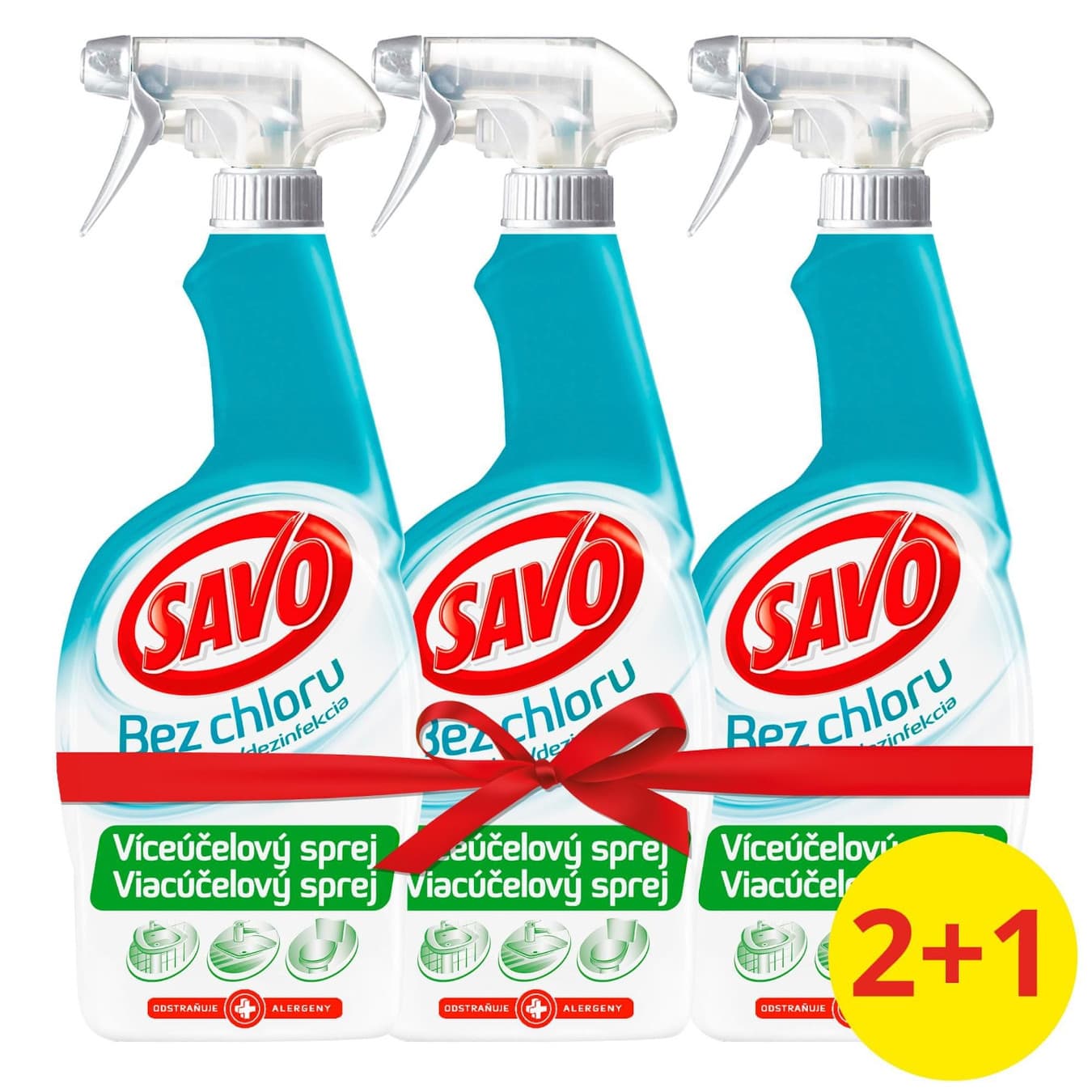 Savo Víceúčelový dezinfekční sprej bez chloru 3x700ml