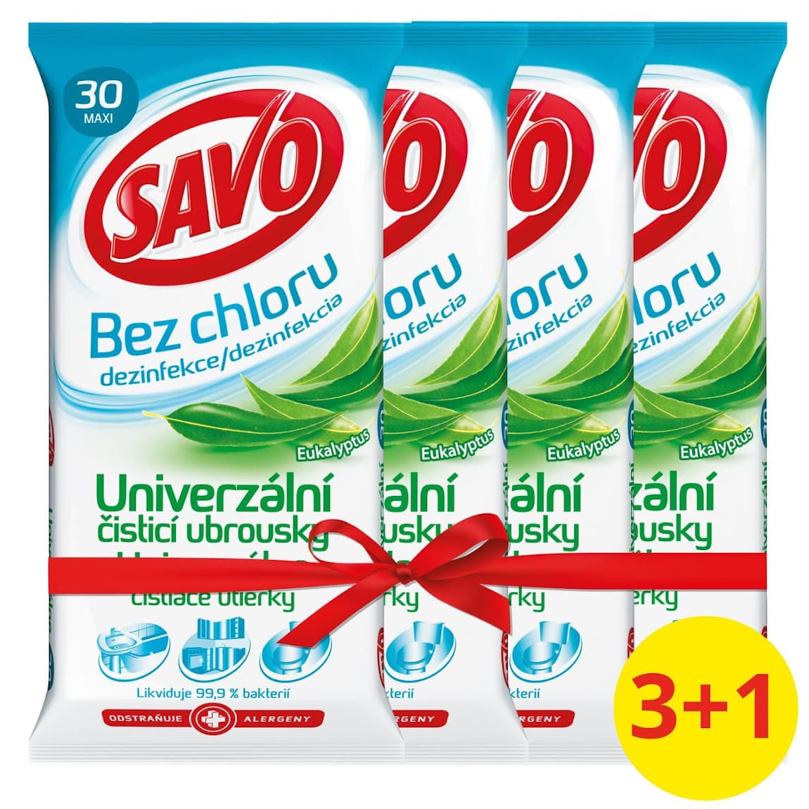 Savo Eukalyptus univerzální čisticí ubrousky bez chloru 4x30ks