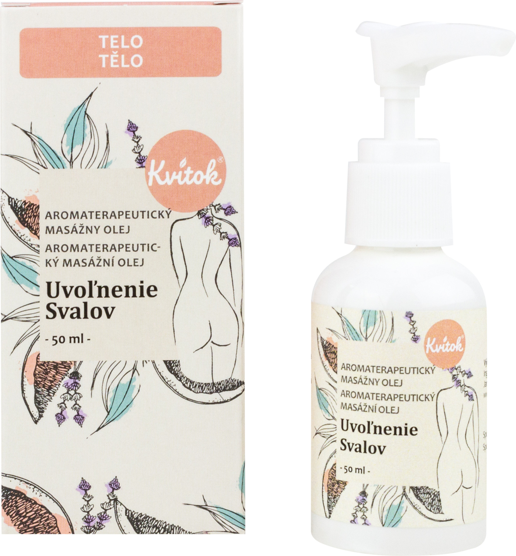 Kvitok Masážní olej Uvolnění svalů 50ml