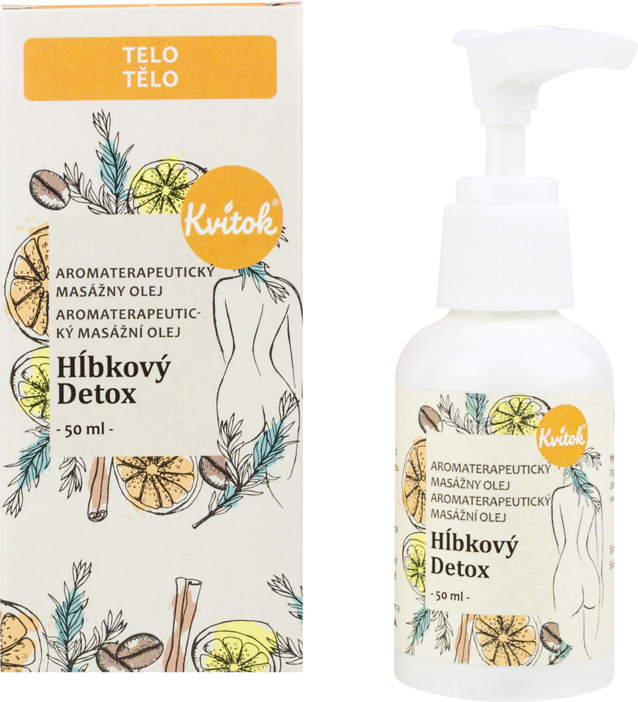 Kvitok Masážní olej proti celulitidě Hloubkový detox 50ml